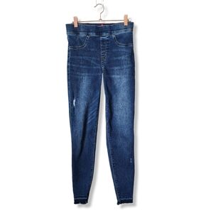 SPANX Pull on Distressed Ankle Skinny Jeans Raw Hem‎ Size Small